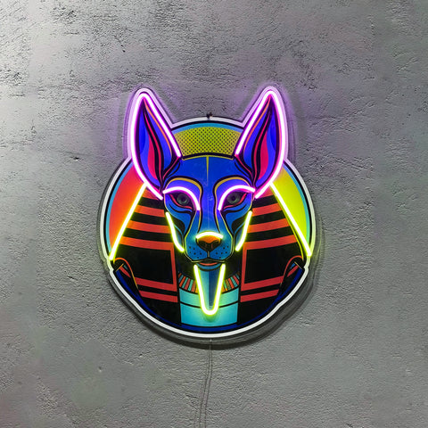 Egyptian Anubis Neon Artwork