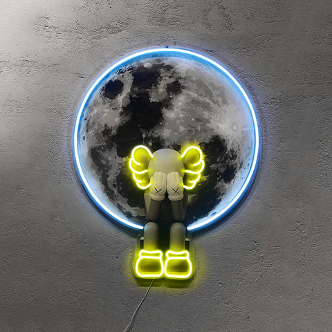 Kaws Sitting On The Moon Artwork