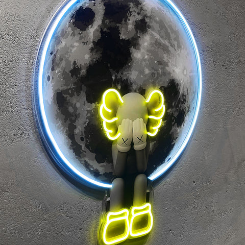 Kaws Sitting On The Moon Artwork