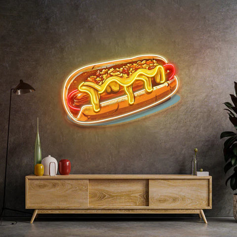 Chili Cheese Dog LED Neon Sign Light Pop Art