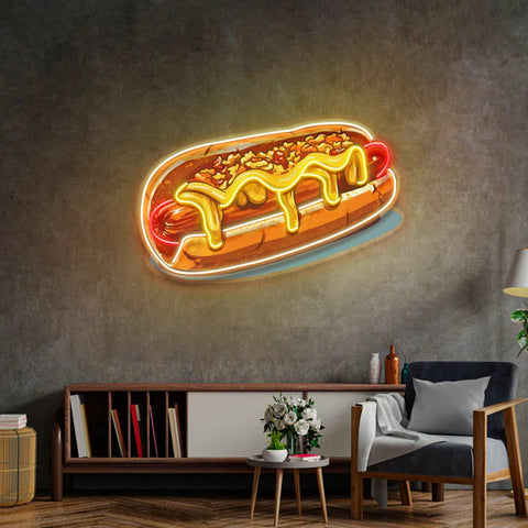 Chili Cheese Dog LED Neon Sign Light Pop Art