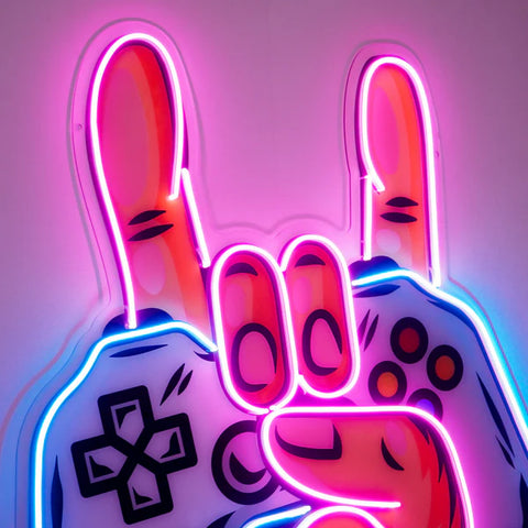 Game Hands Led Neon Acrylic Artwork