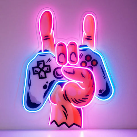 Game Hands Led Neon Acrylic Artwork