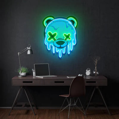 Ice Head Bear Led Neon Acrylic Artwork