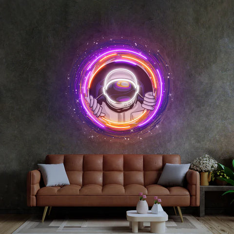 Astronauts Black Holes LED Neon Sign Light Pop Art